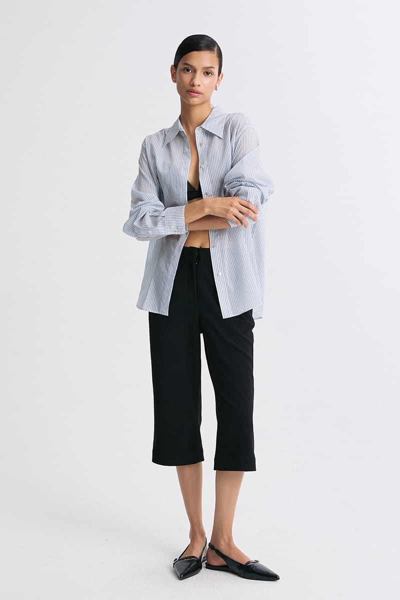 Sheer Striped Shirt Blue Stripe — vue 5