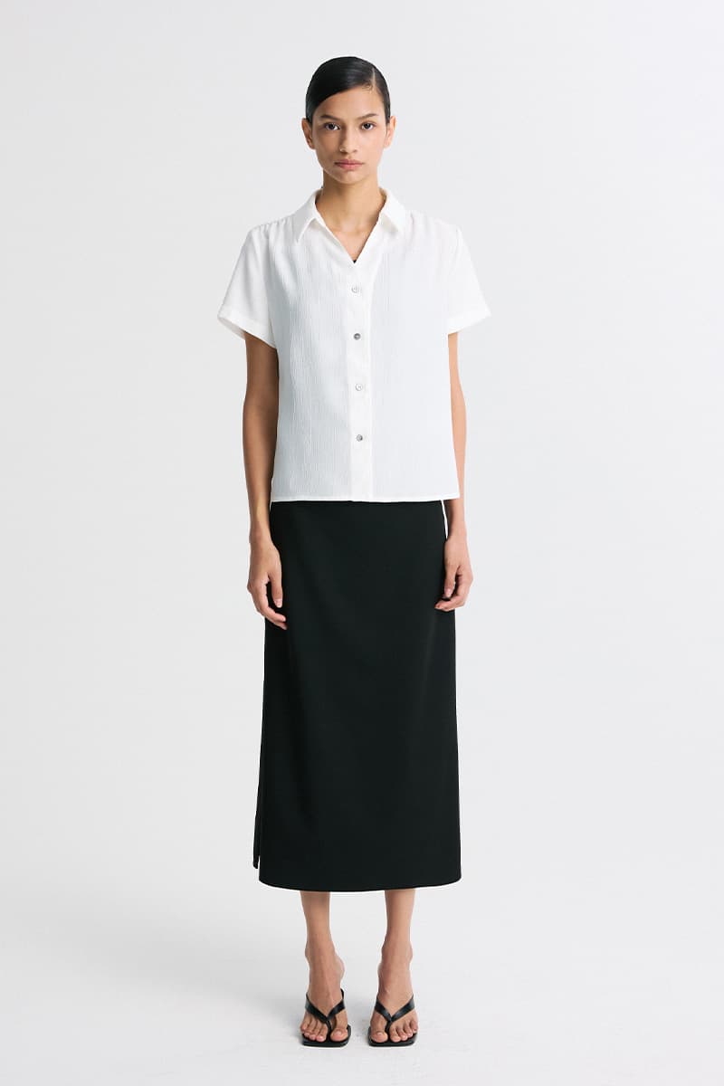 Gathered Shoulder Shirt White — vue 5