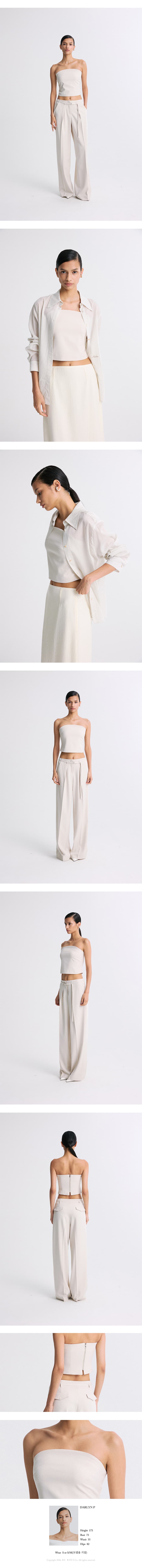 Strapless Cropped Tube Top Cream — vue 8