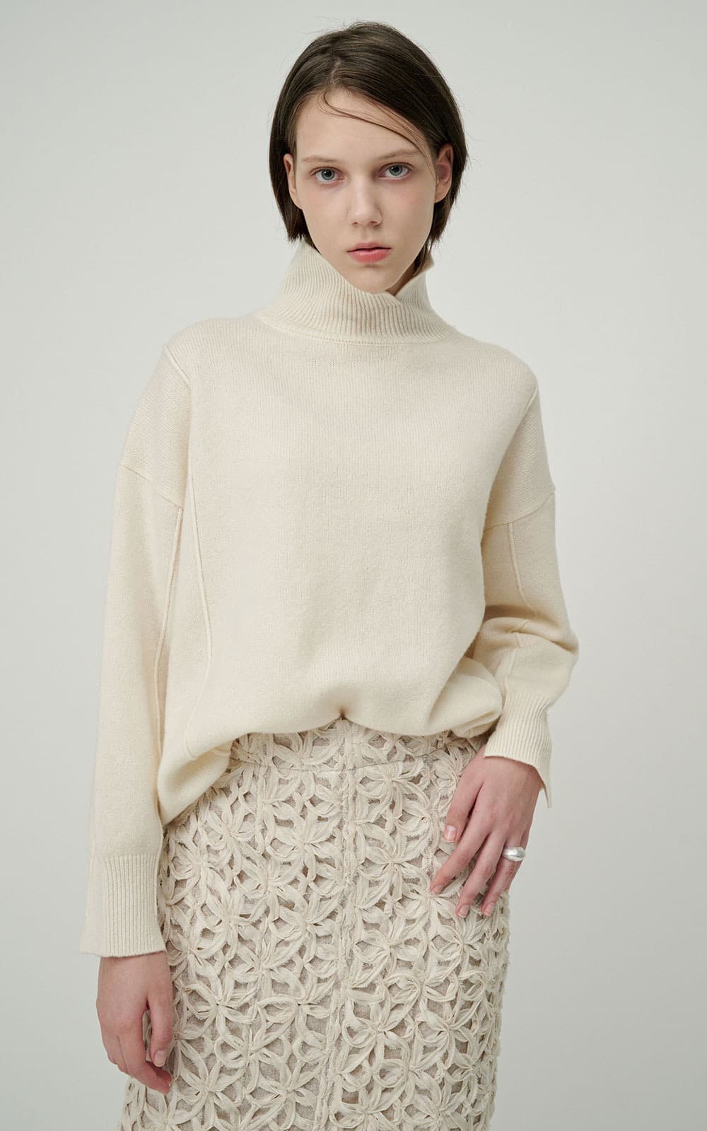Belle Cashmere Knit (White) — vue 1