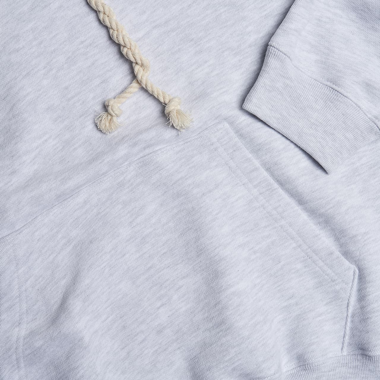 Double Rope Embroidered Hoodie (White Melange) — vue 10