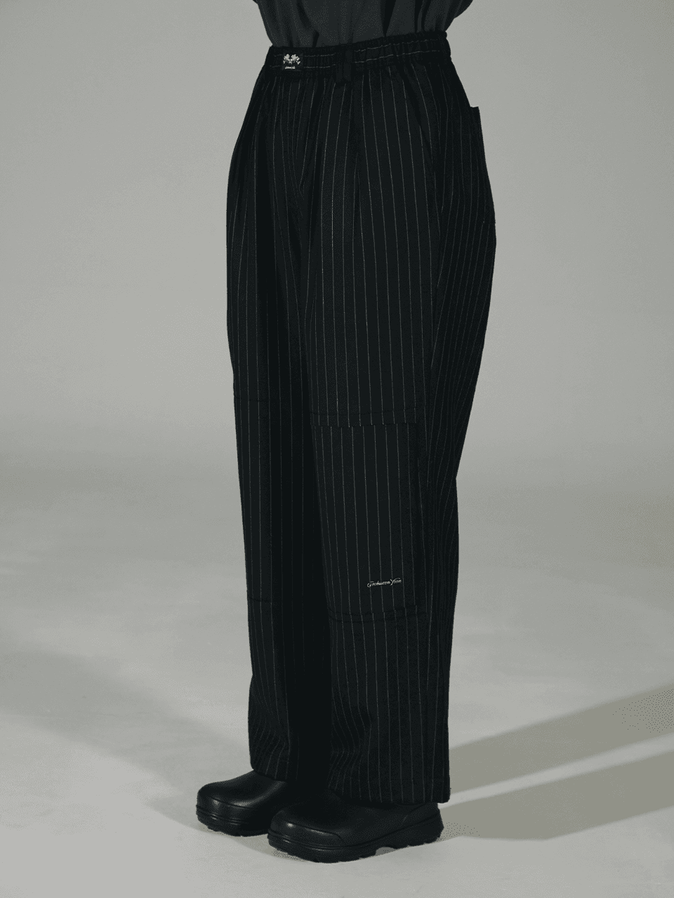 Striped Wool Trouser (Black) — vue 5