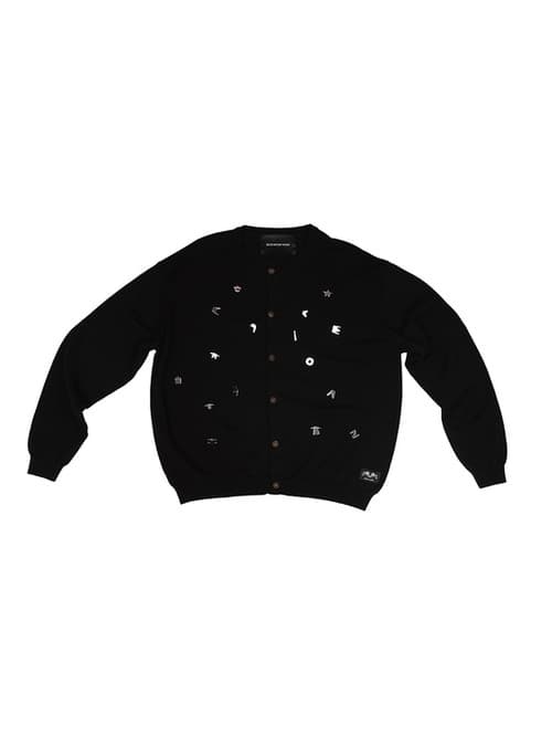 Hangeul Badge Cardigan (Black)