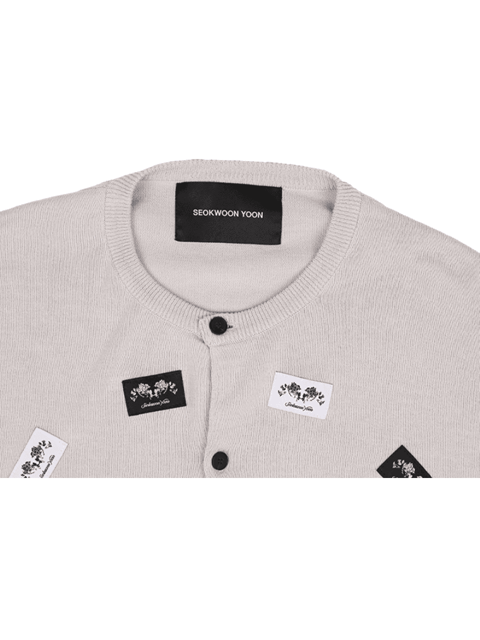 Flower Label Cardigan (Light Grey) — vue 5