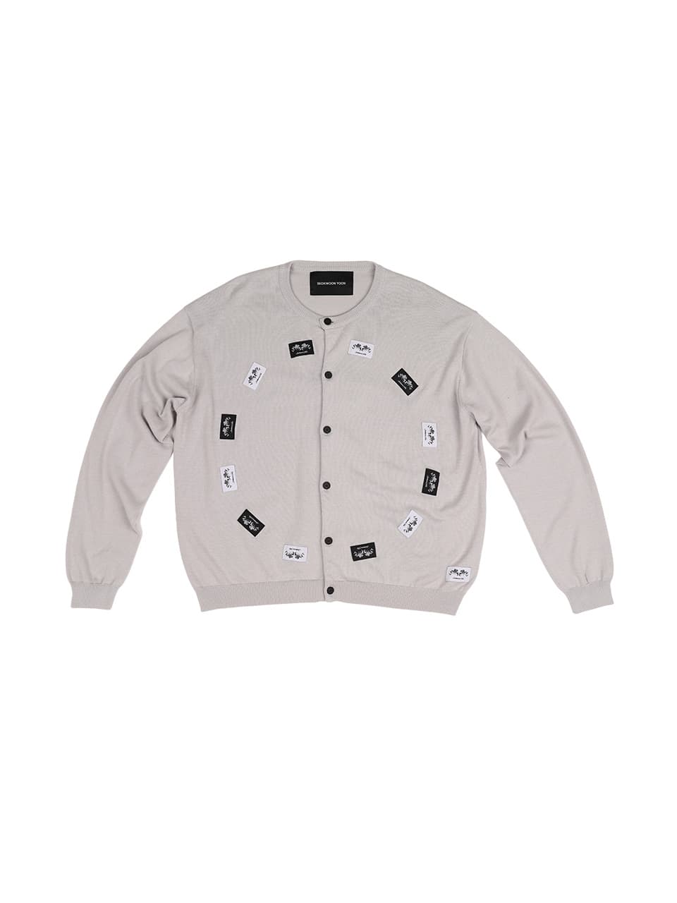 Flower Label Cardigan (Light Grey) — vue 1