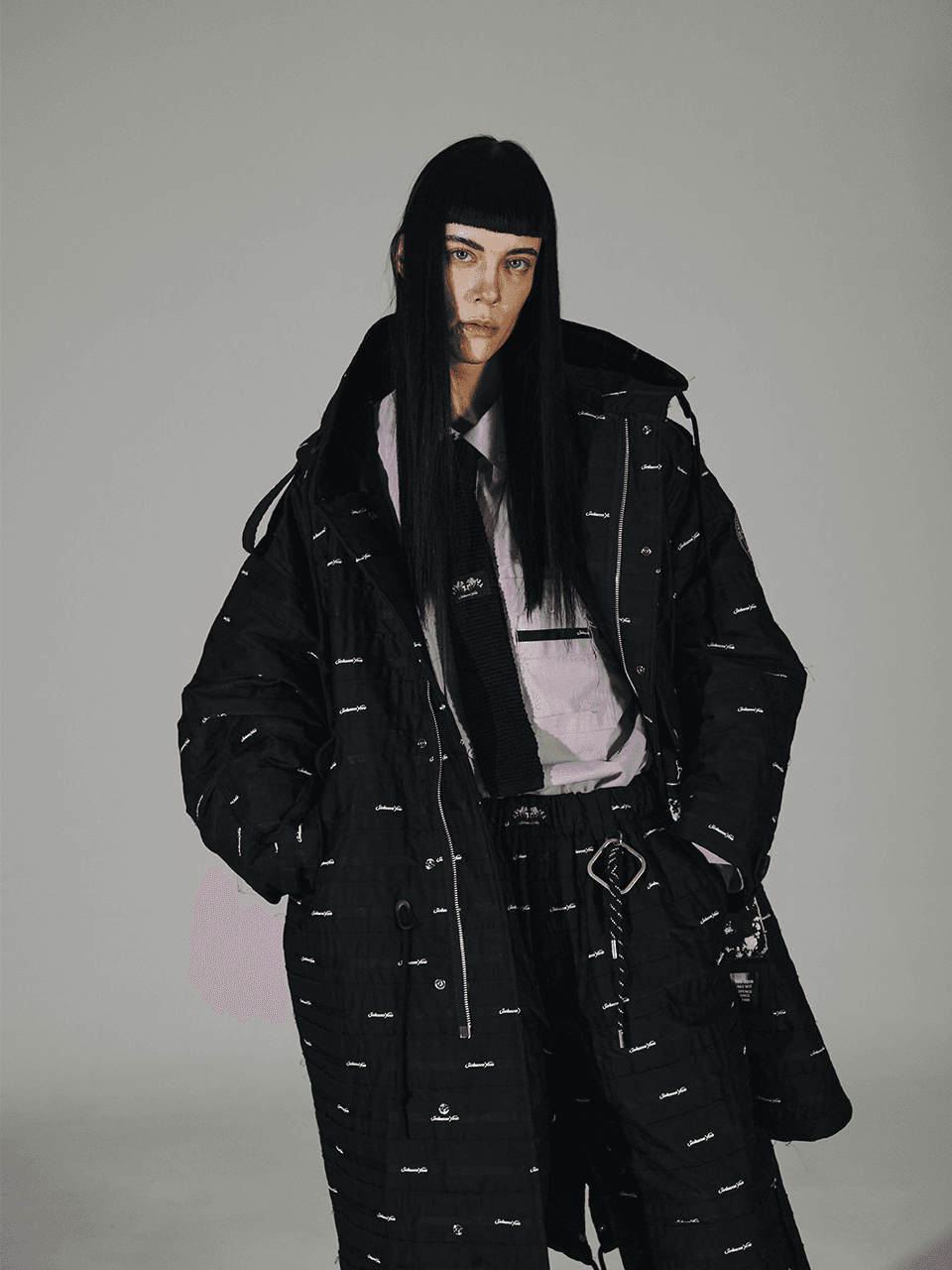 Fishtail Long Parka (Black) — vue 7