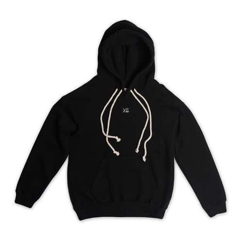 Double Rope Embroidered Hoodie (Black)