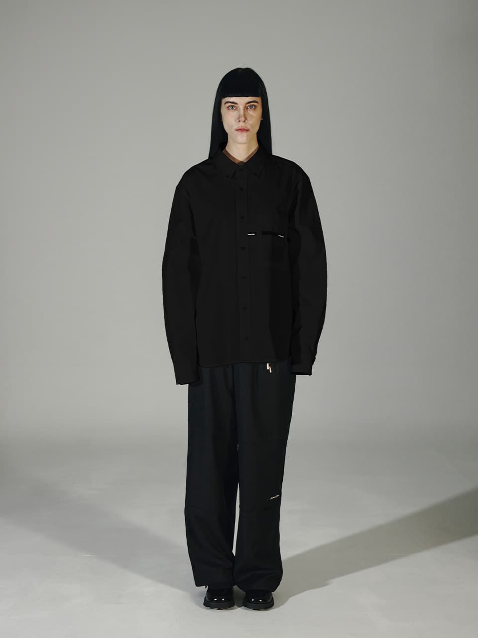 Cotton Tapped Shirt (Black) — vue 7