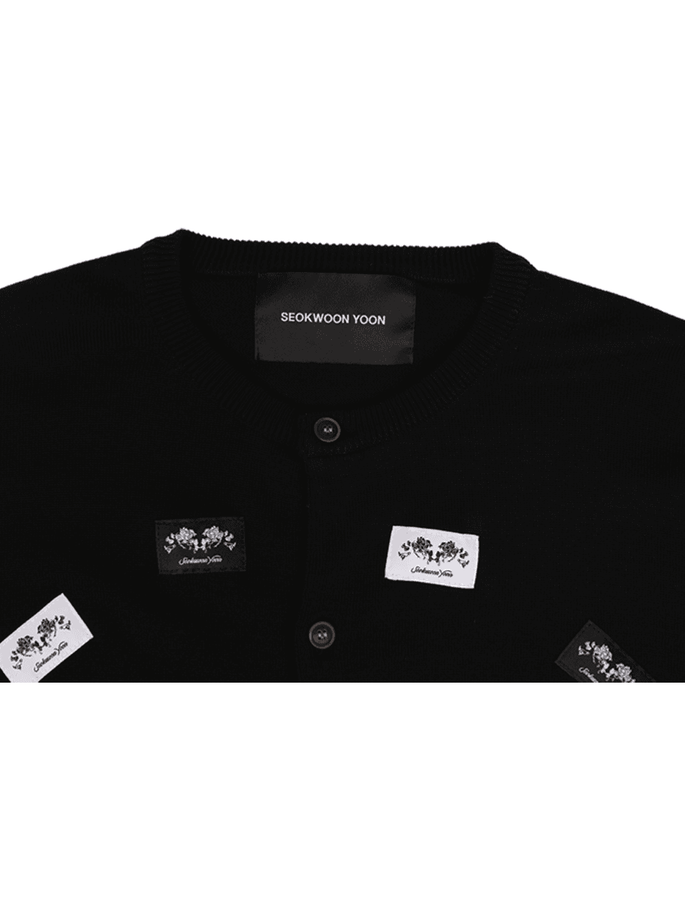 Flower Label Cardigan (Black) — vue 5