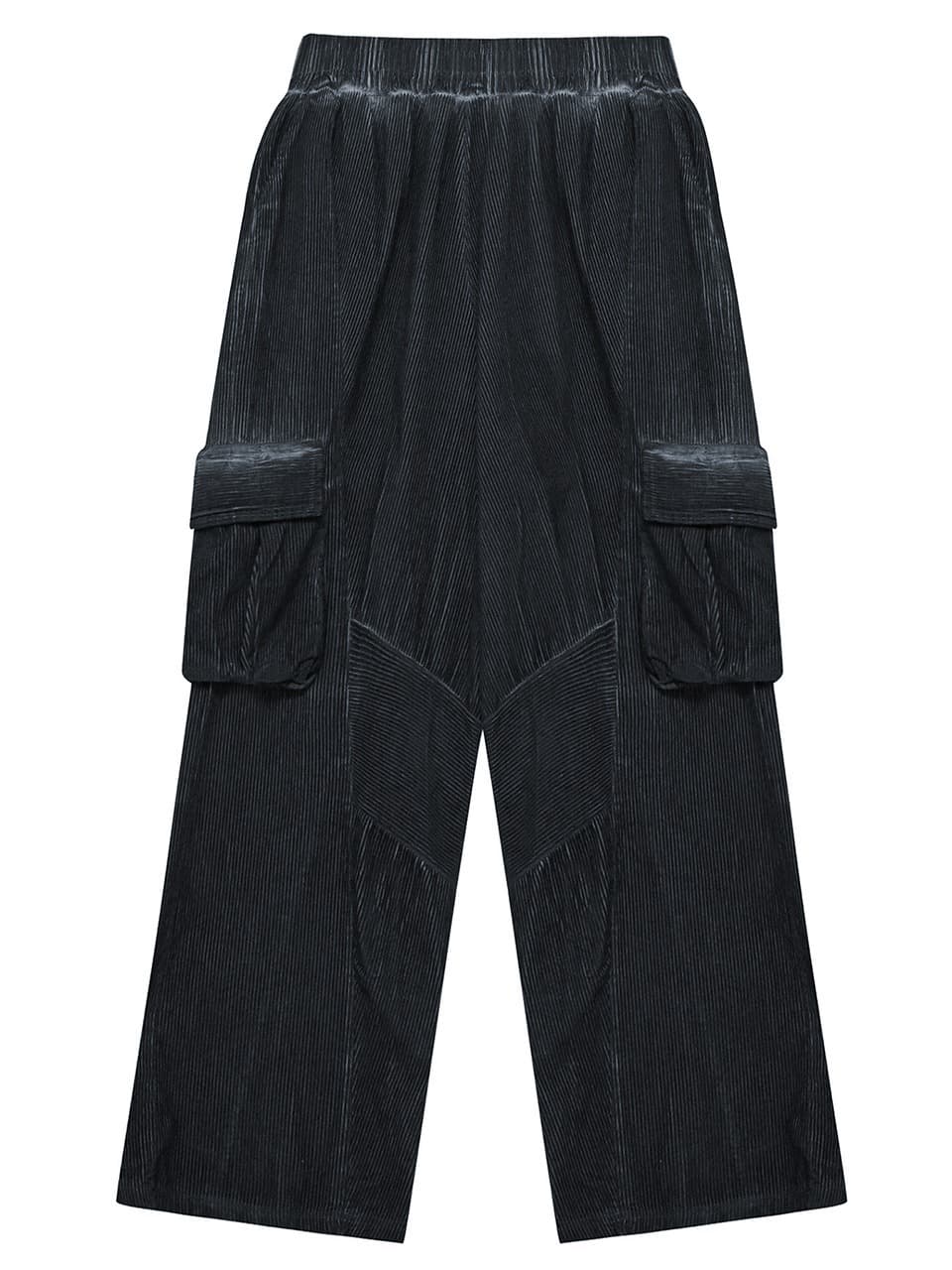 Dyeing Corduroy Cargo Banding Pants Dirty Black