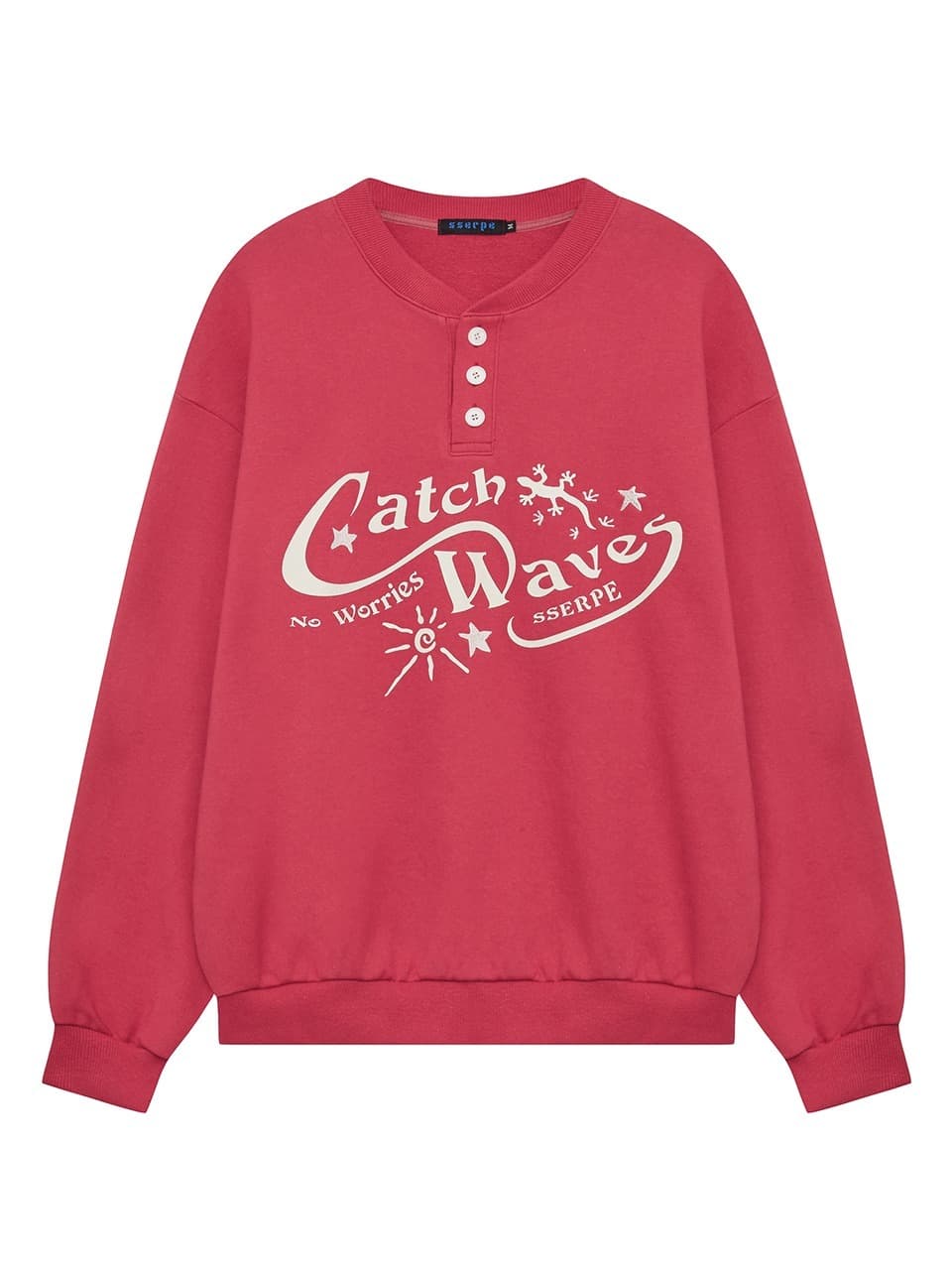 Catch Waves Henly Neck Sweatshirts Pink
