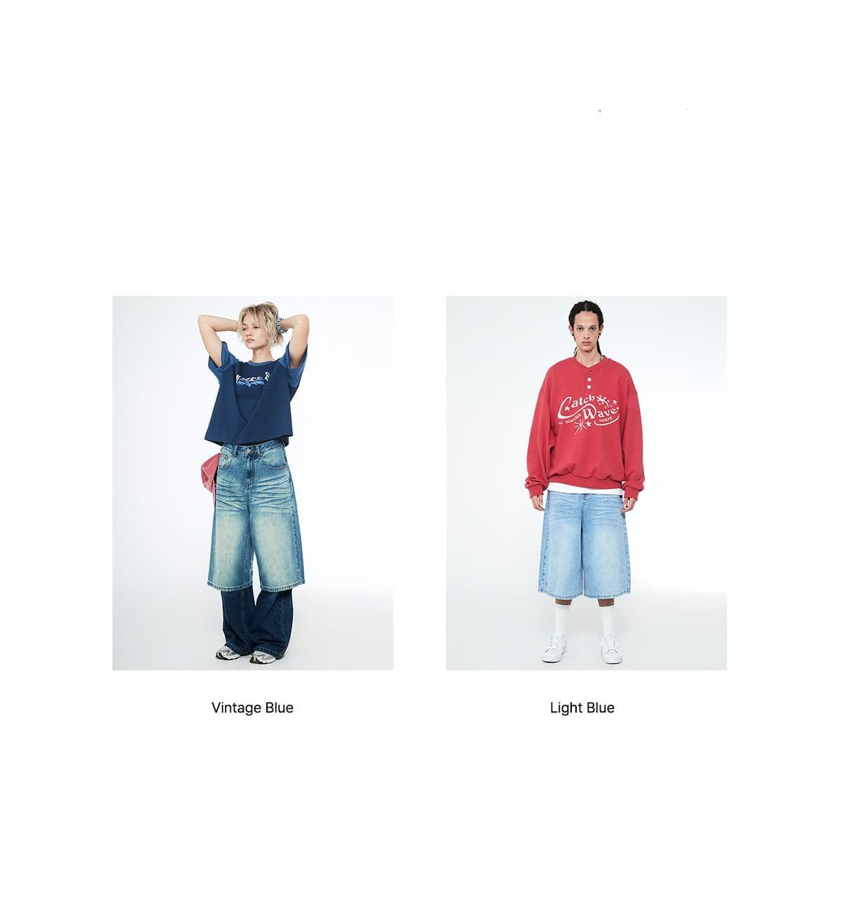 Snake Bermuda Denim Pants Light Blue — vue 4