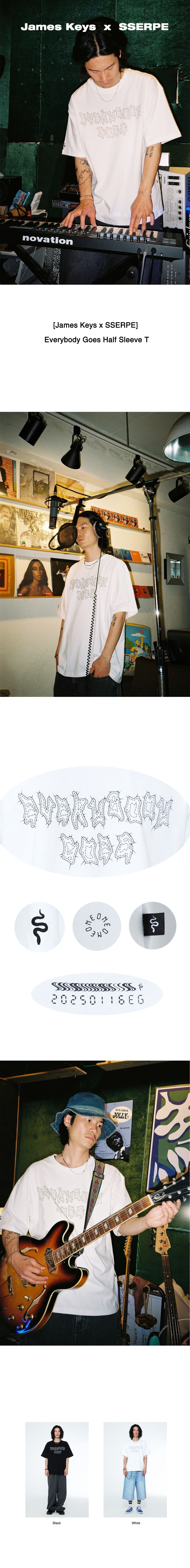 [James Keys x SSERPE] Everybody Goes Half Sleeve T White — vue 4