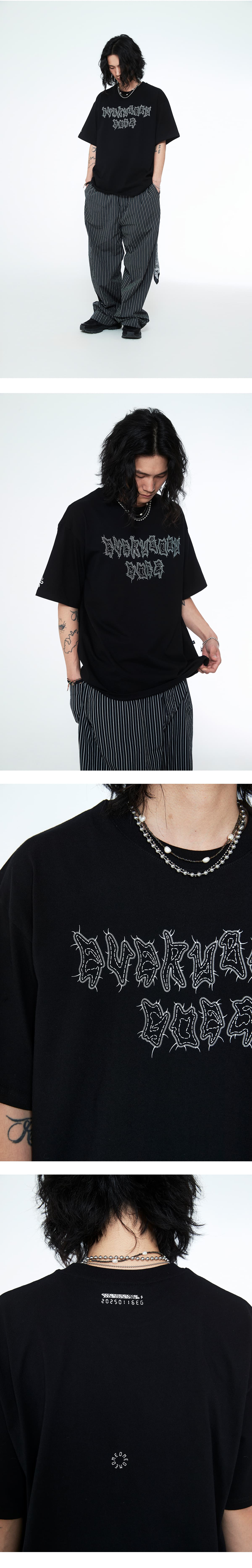 [James Keys x SSERPE] Everybody Goes Half Sleeve T Black — vue 6
