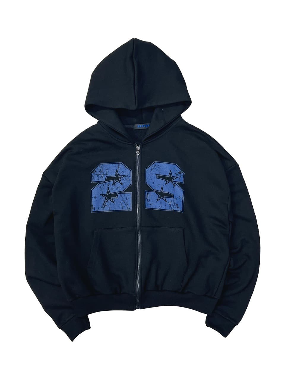 22 Hoodie Zip Up Black
