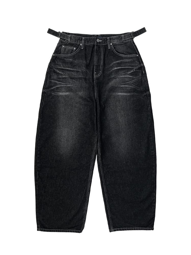Night Rider Curved Denim Pants Black — vue 1