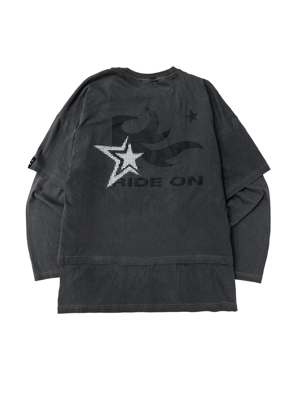 Flame Star Layered Long Sleeve T Pigment Charcoal