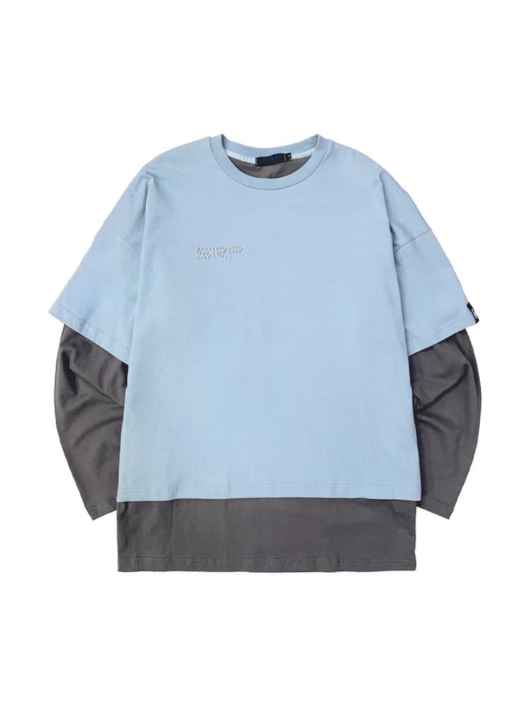 Flame Star Layered Long Sleeve T Light Blue — vue 3
