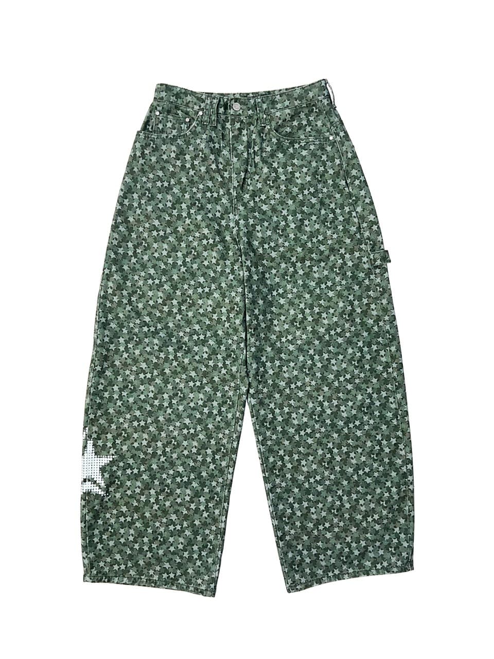 Star Camouflage Cotton Pants Khaki