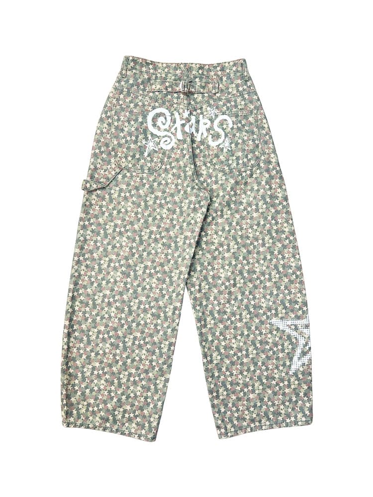 Star Camouflage Cotton Pants Beige — vue 3