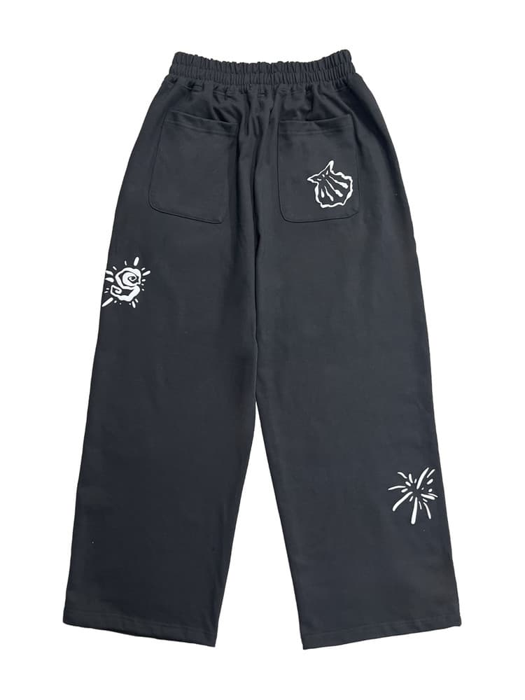 Symbol Embossed Sweat Pants Charcoal — vue 3