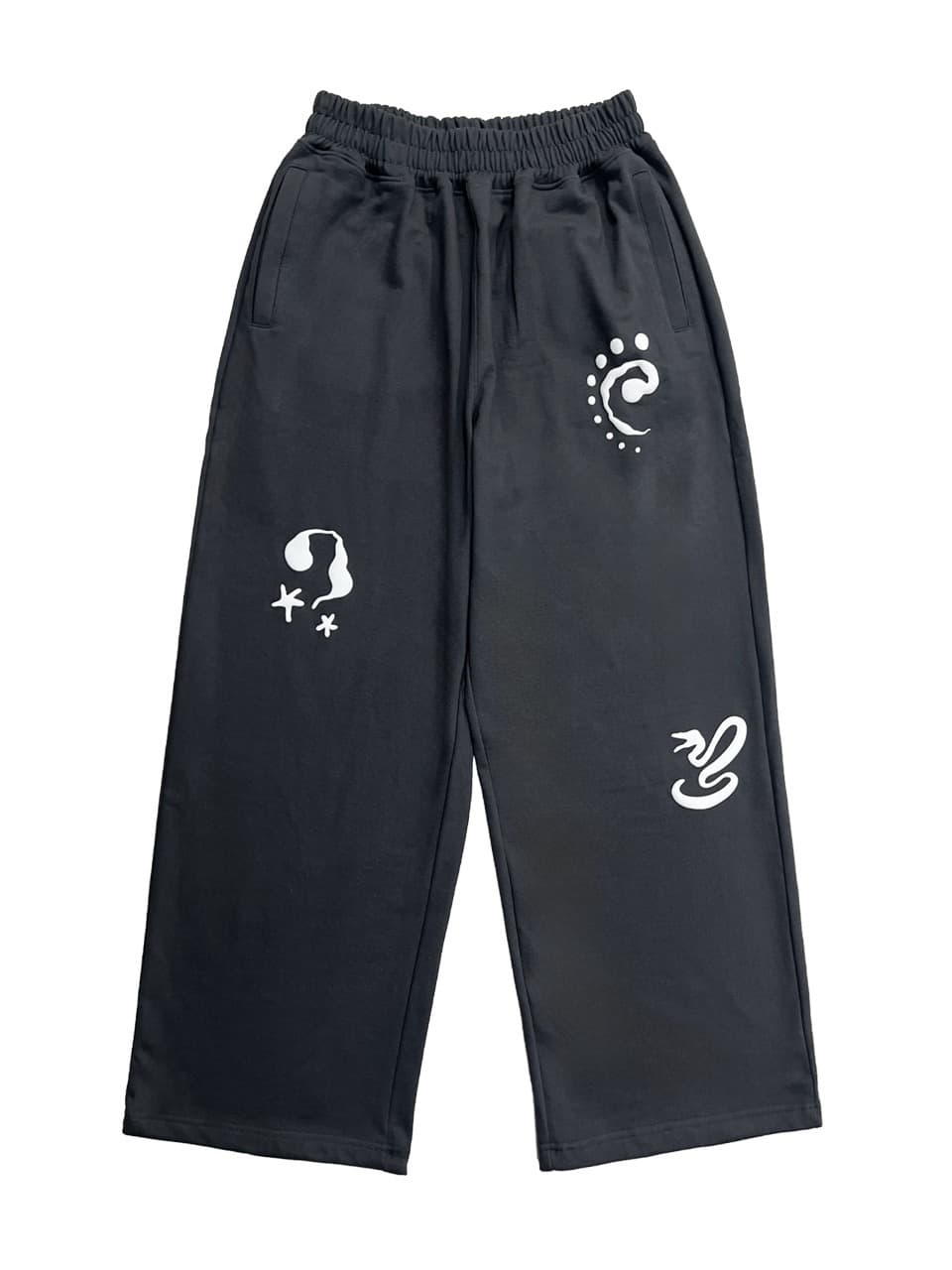 Symbol Embossed Sweat Pants Charcoal