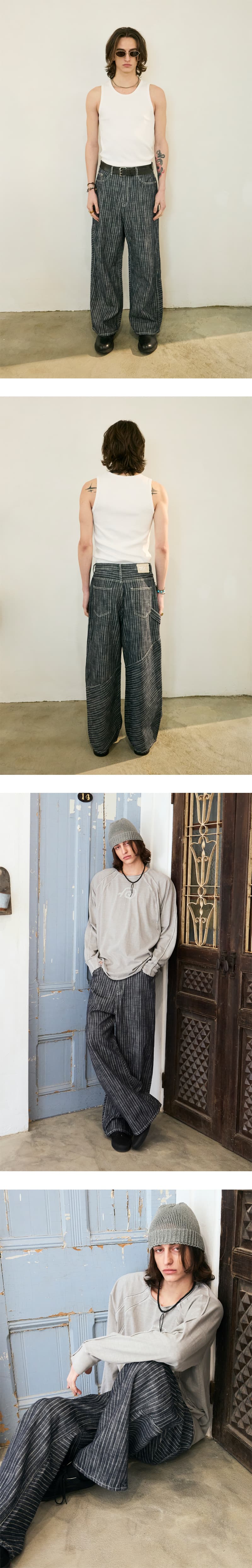 Natural Stripe Denim Pants — vue 5
