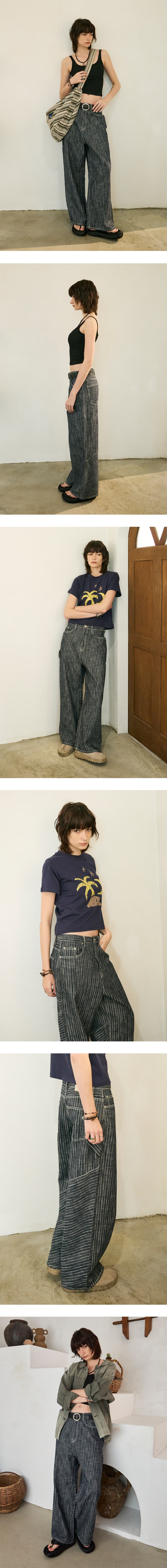 Natural Stripe Denim Pants — vue 6