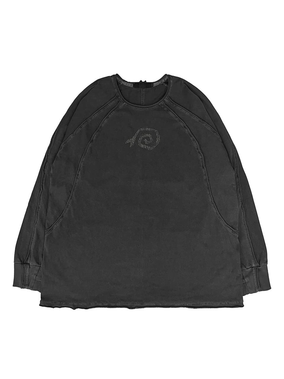 Raw Pigment Finger Hole Long Sleeve T Charcoal
