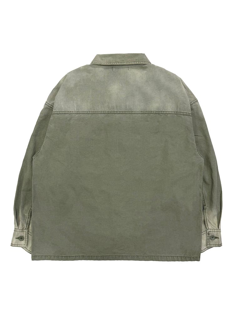 Washed French Work Jacket Khaki — vue 3