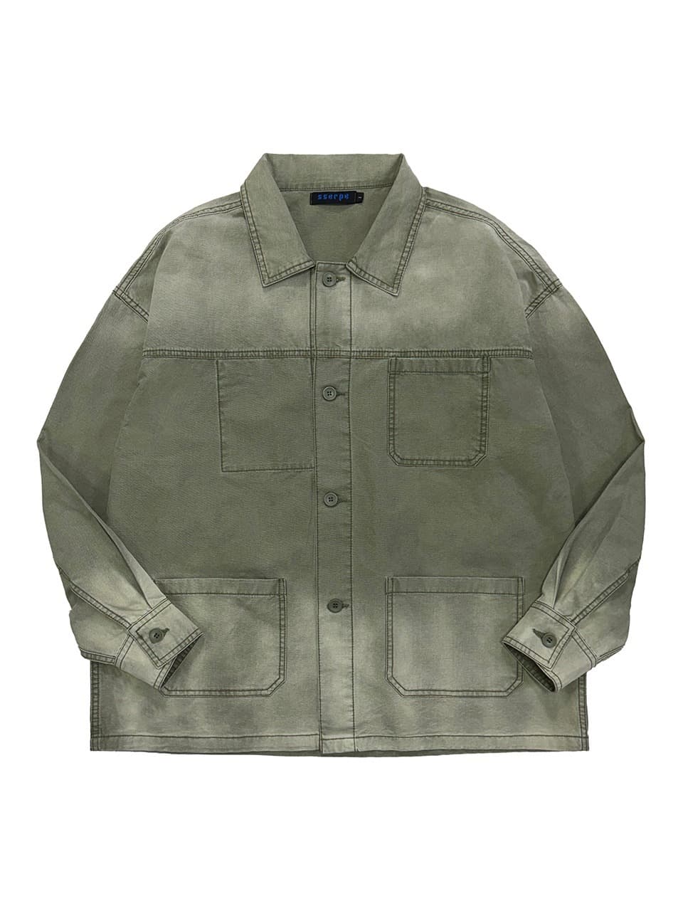 Washed French Work Jacket Khaki
