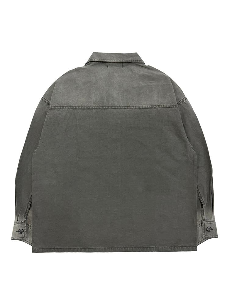 Washed French Work Jacket Deep Khaki — vue 3