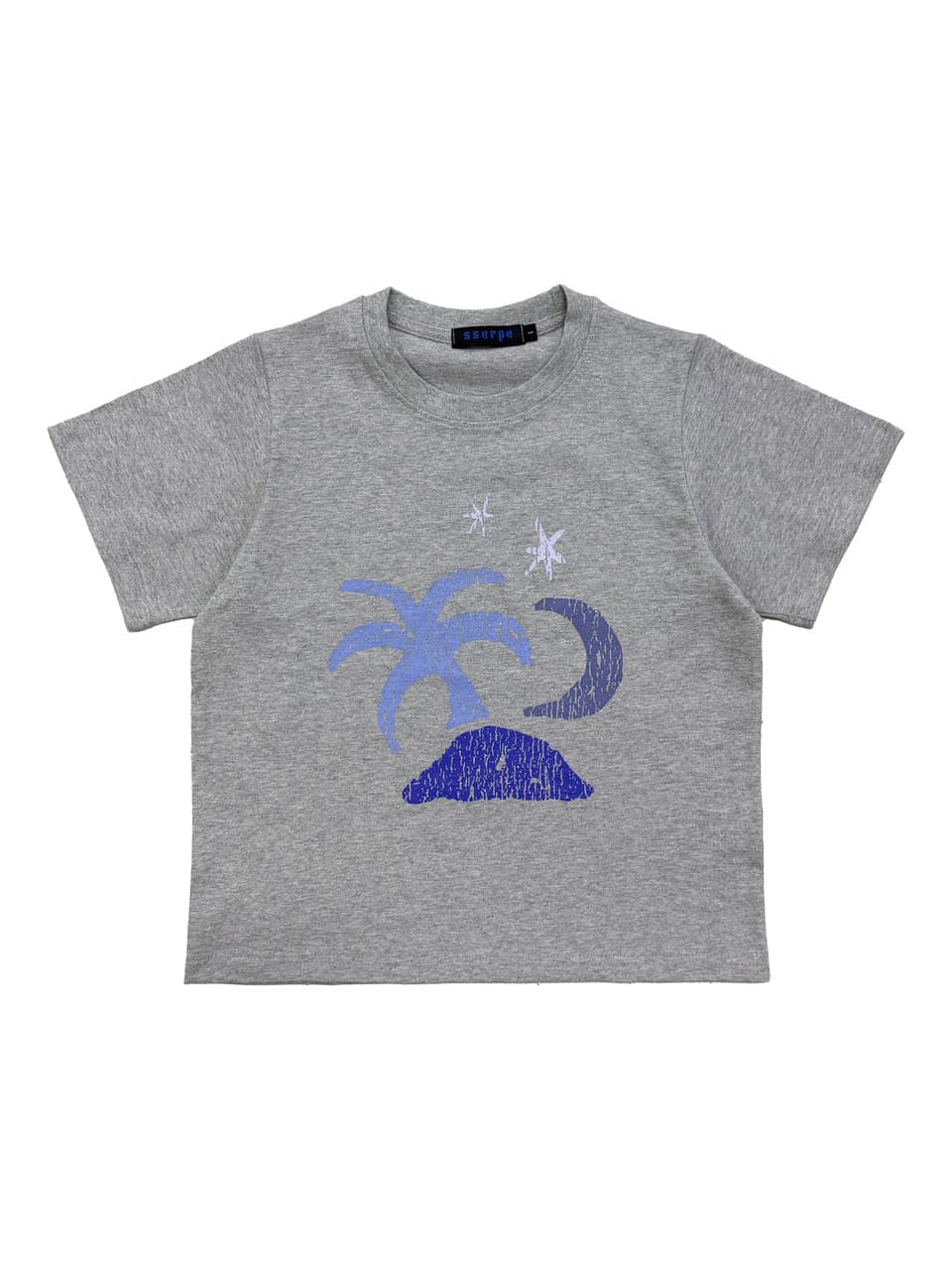 Tropical Half Sleeve T Melange Grey