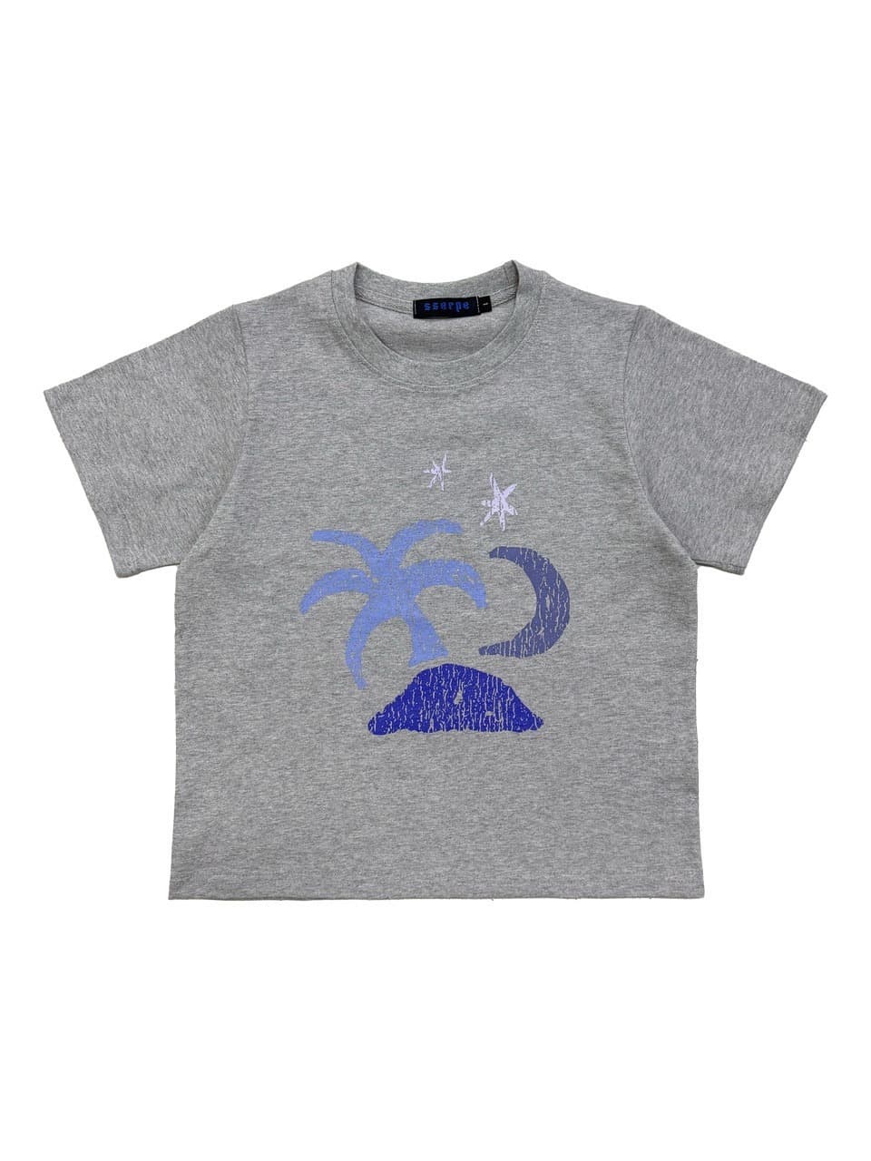 Tropical Half Sleeve T Melange Grey