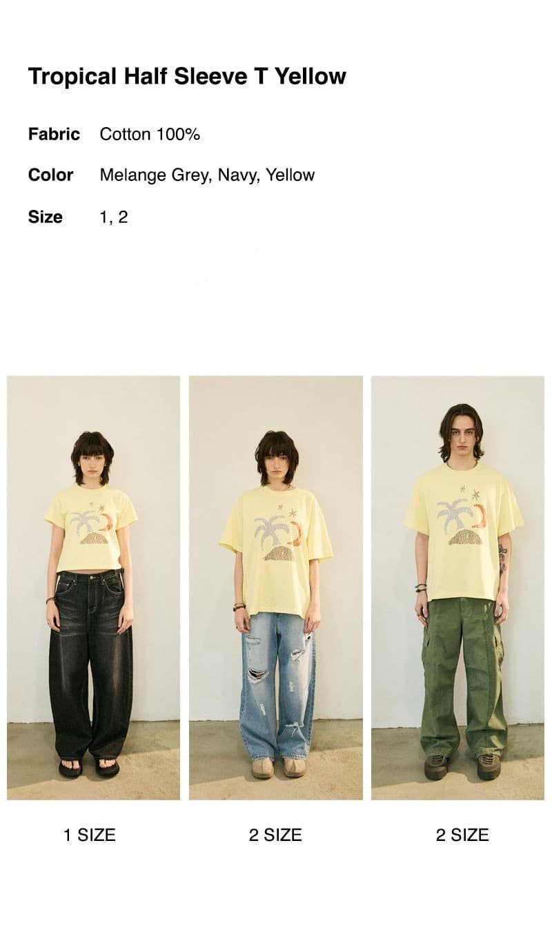 Tropical Half Sleeve T Yellow — vue 4