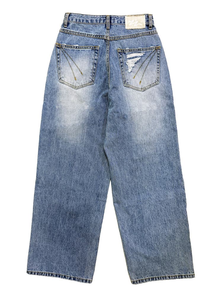 Destroyed Denim Pants Washed Blue — vue 3