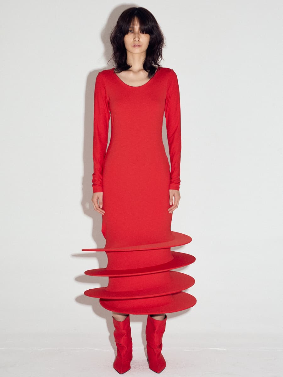 Typhoon Dress in Red