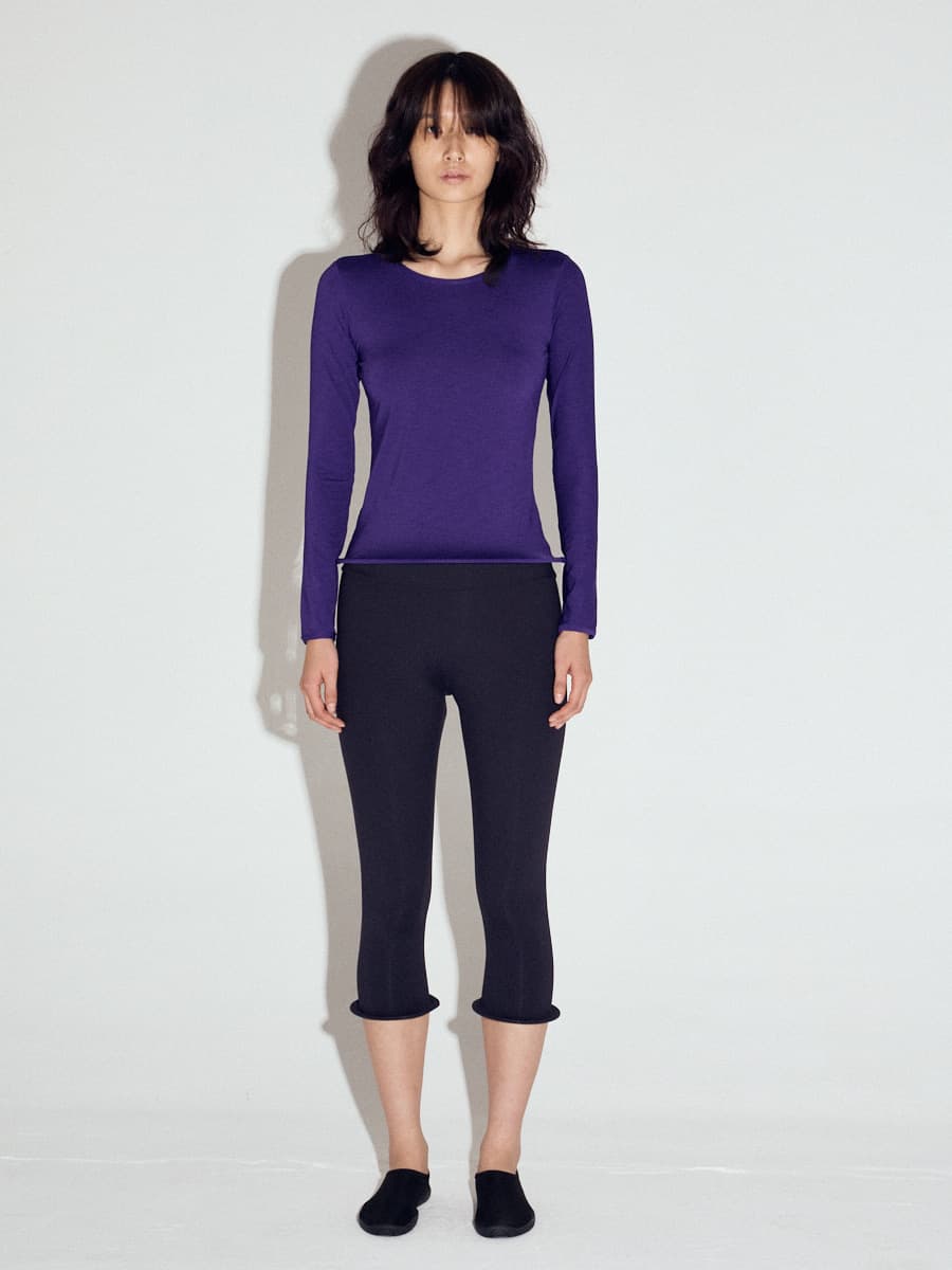 Wired Hem Basic Top in Deep Purple