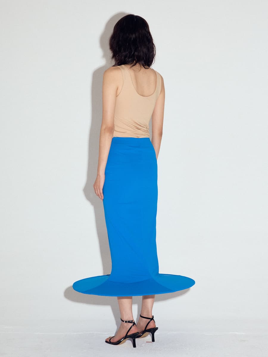 Pop-up Cylinder Skirt in Turquoise — vue 5