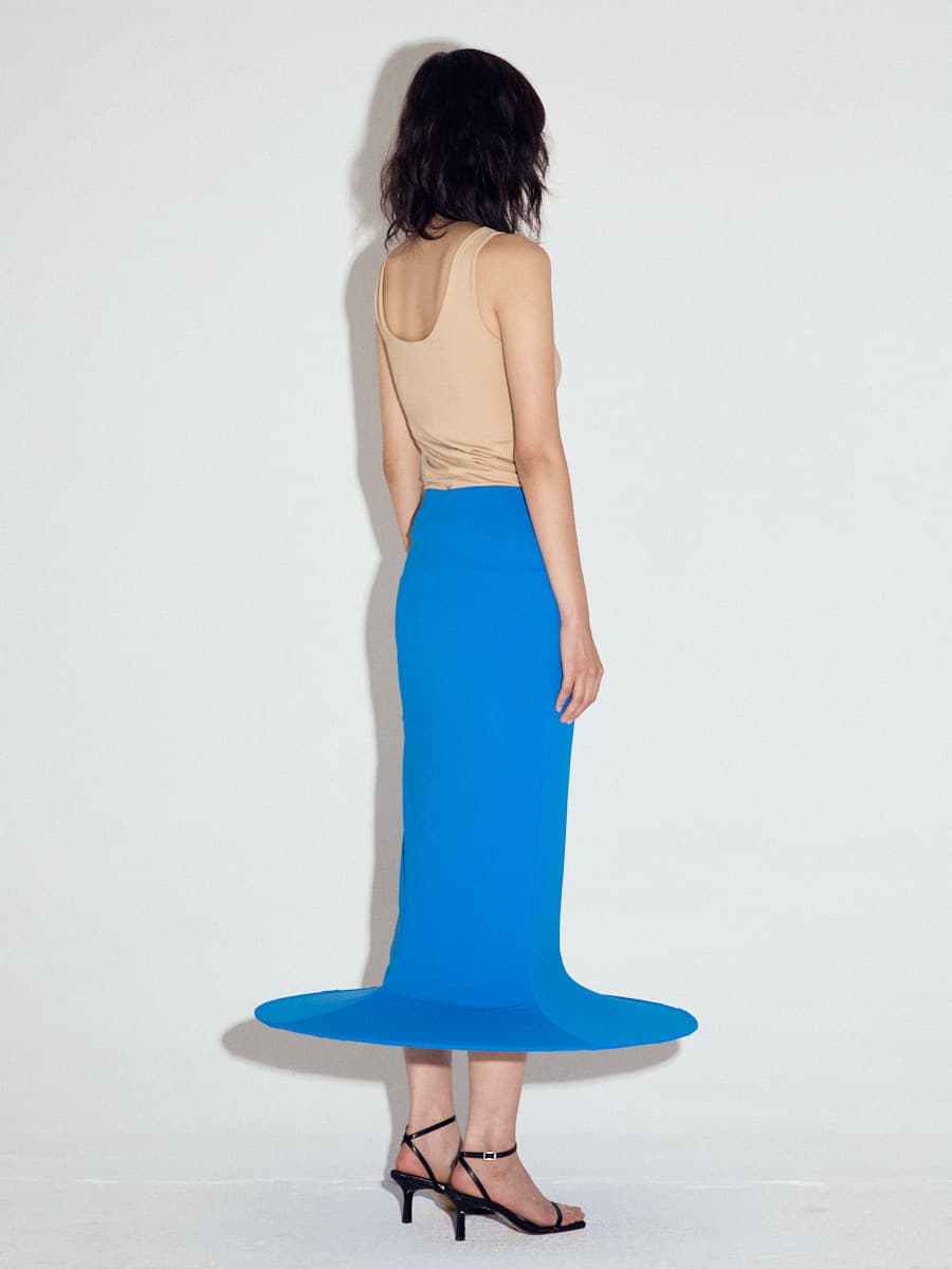 Pop-up Cylinder Skirt in Turquoise — vue 6