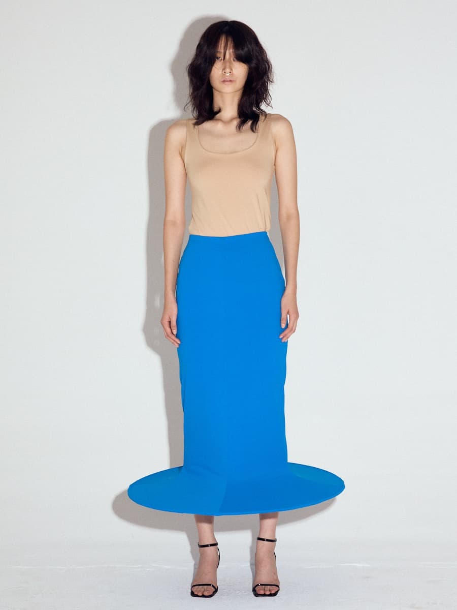 Pop-up Cylinder Skirt in Turquoise — vue 1