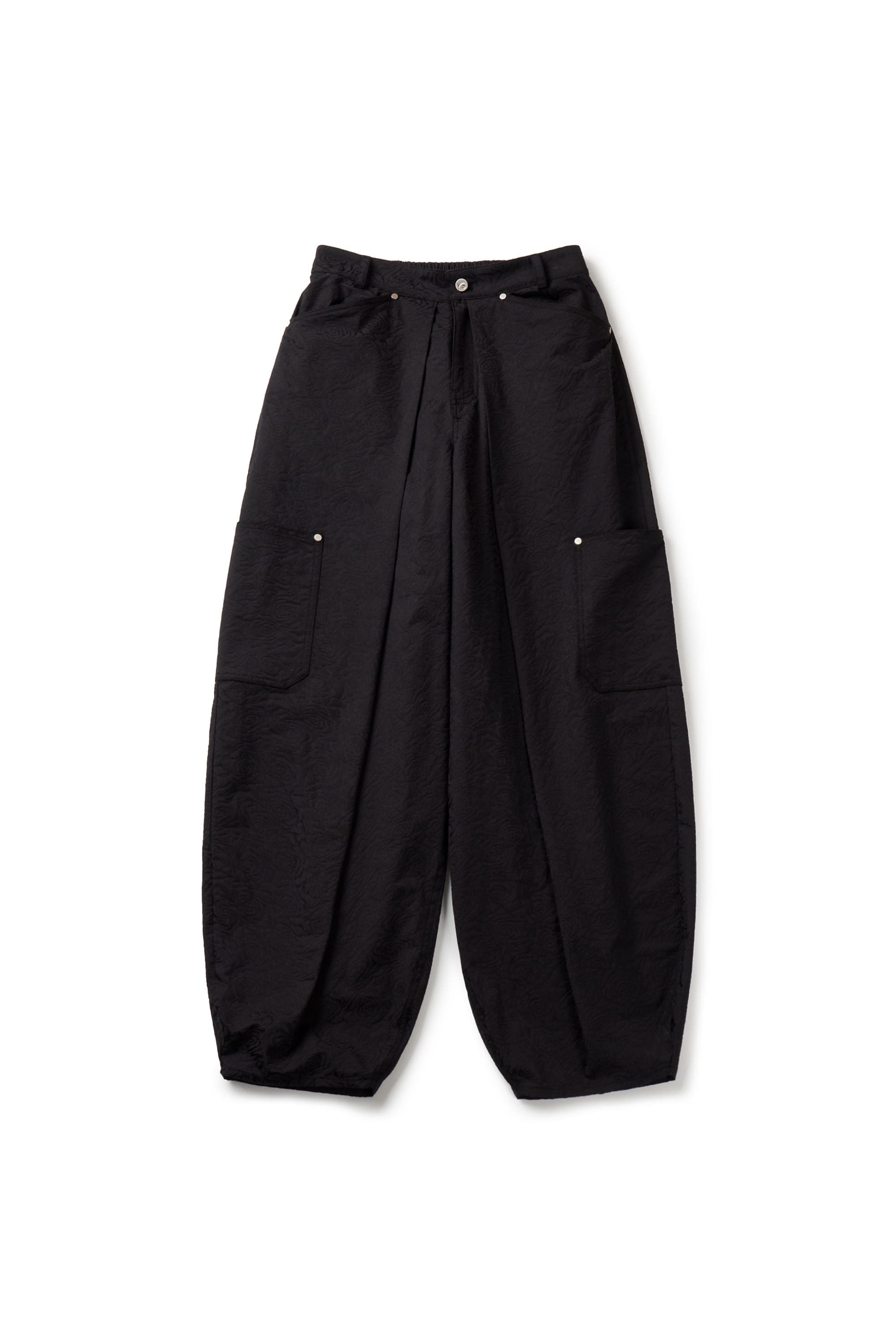 Flower Jacquard Balloon Pants (Black) — vue 3