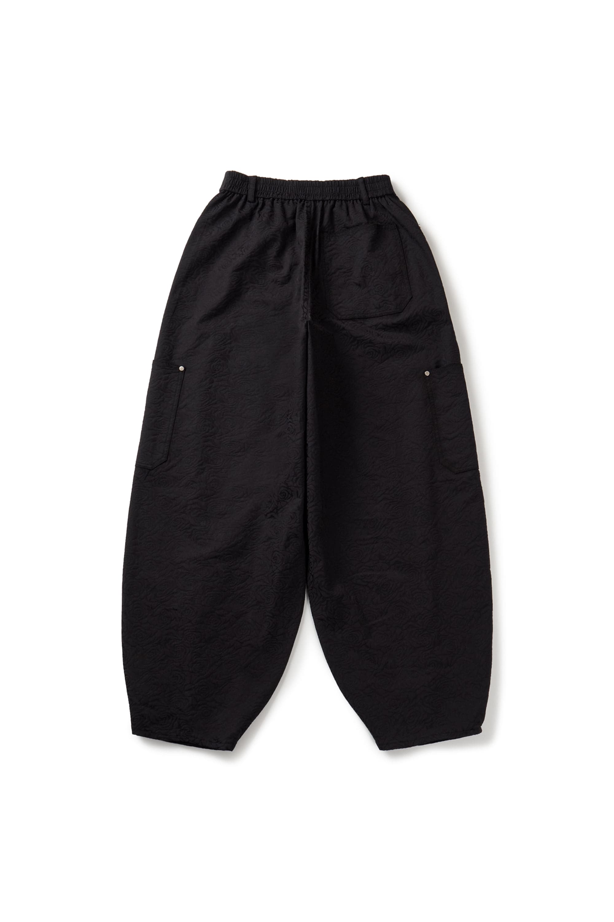 Flower Jacquard Balloon Pants (Black) — vue 4