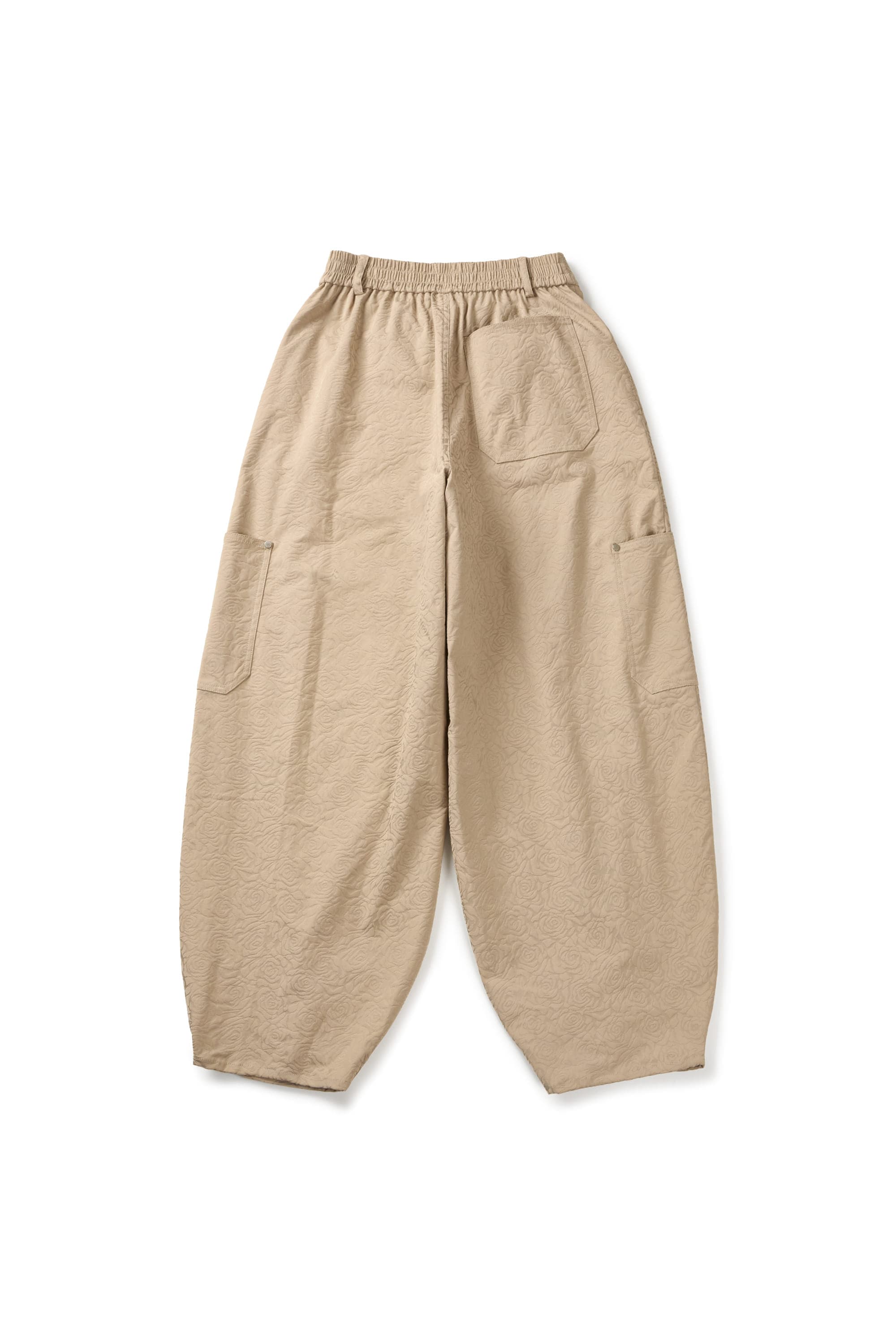 Flower Jacquard Balloon Pants (Beige) — vue 3
