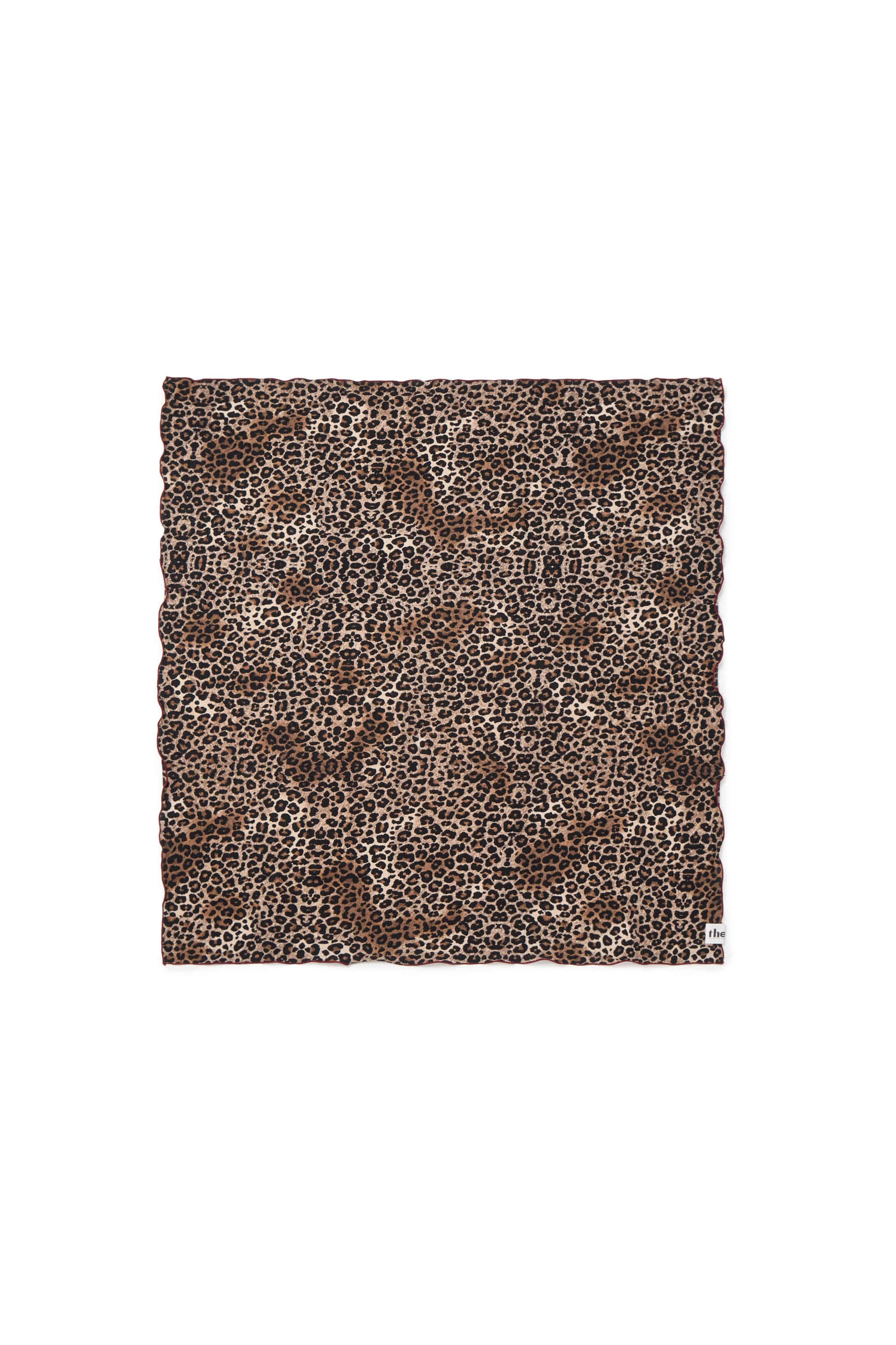 [2nd Drop] Burgundy Leopard Square Scarf — vue 2