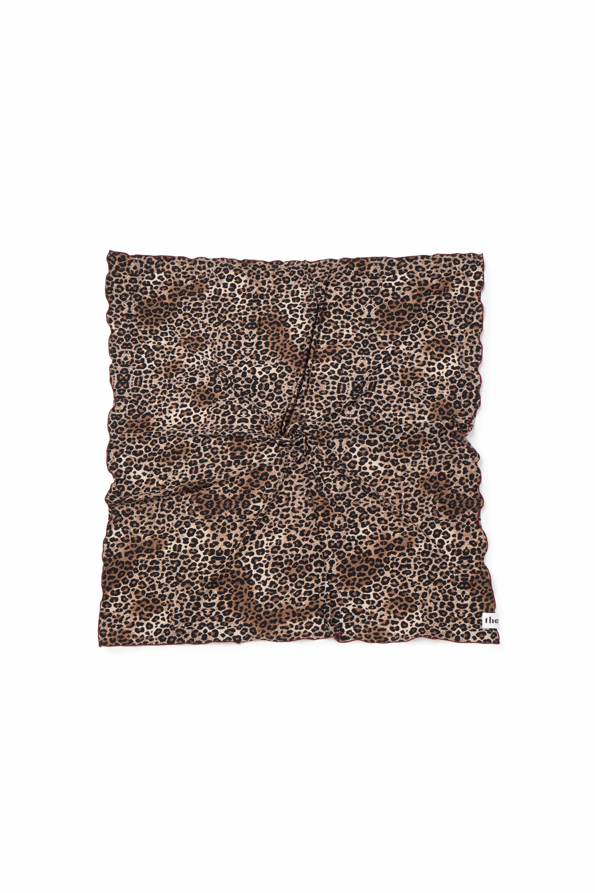 [2nd Drop] Burgundy Leopard Square Scarf