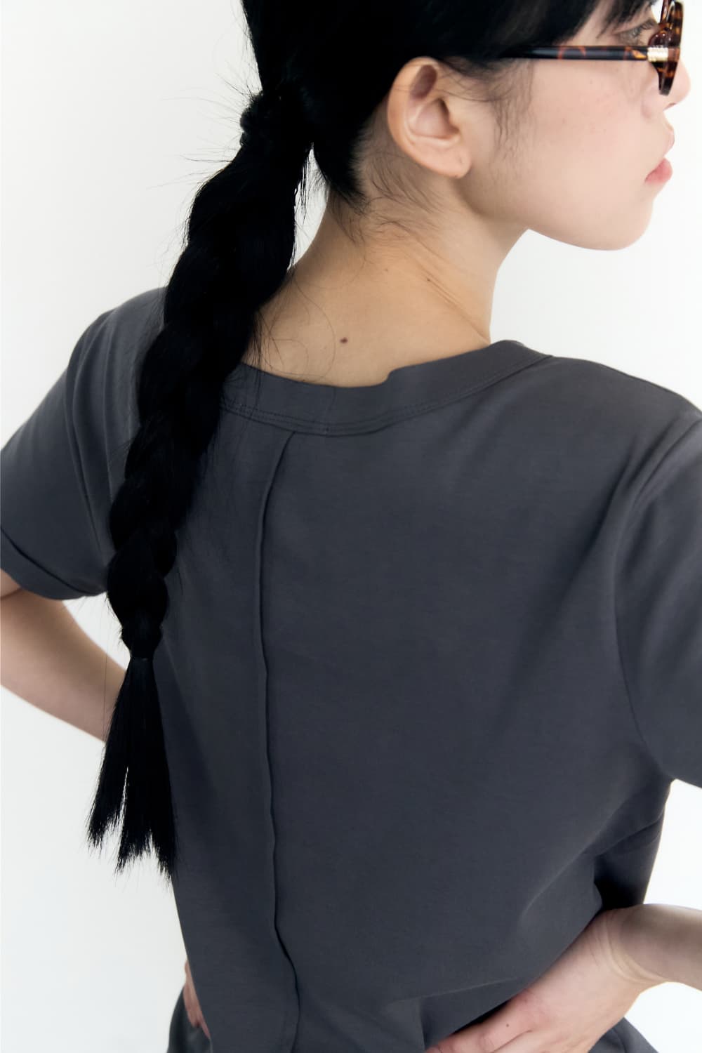 5 Button Henry Neck (Charcoal) — vue 10