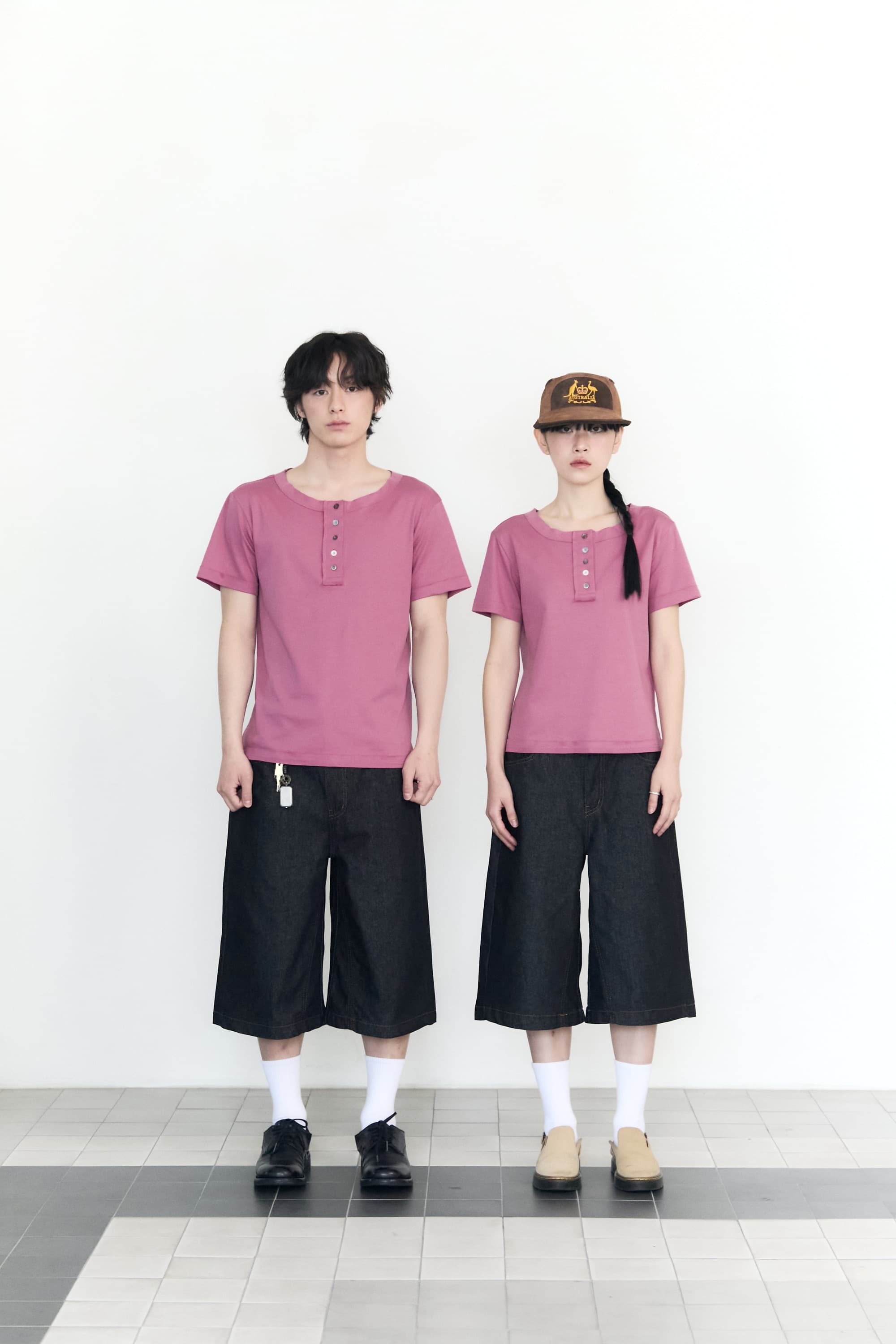 5 Button Henry Neck (Mauve Pink) — vue 2