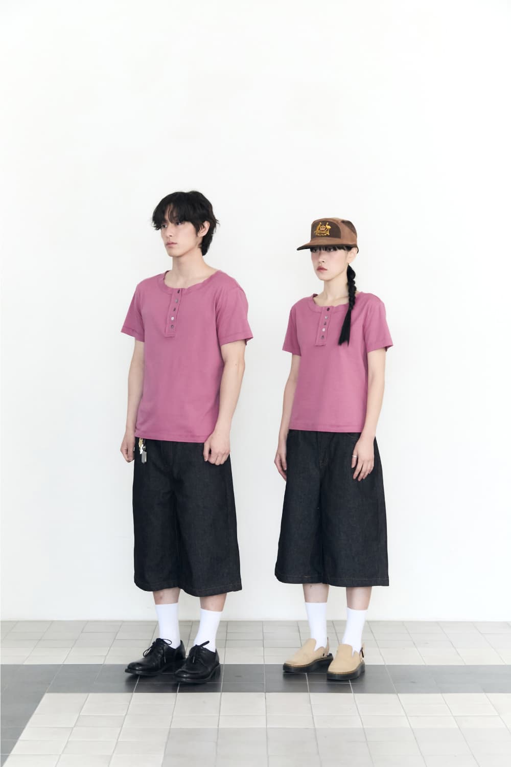 5 Button Henry Neck (Mauve Pink) — vue 5