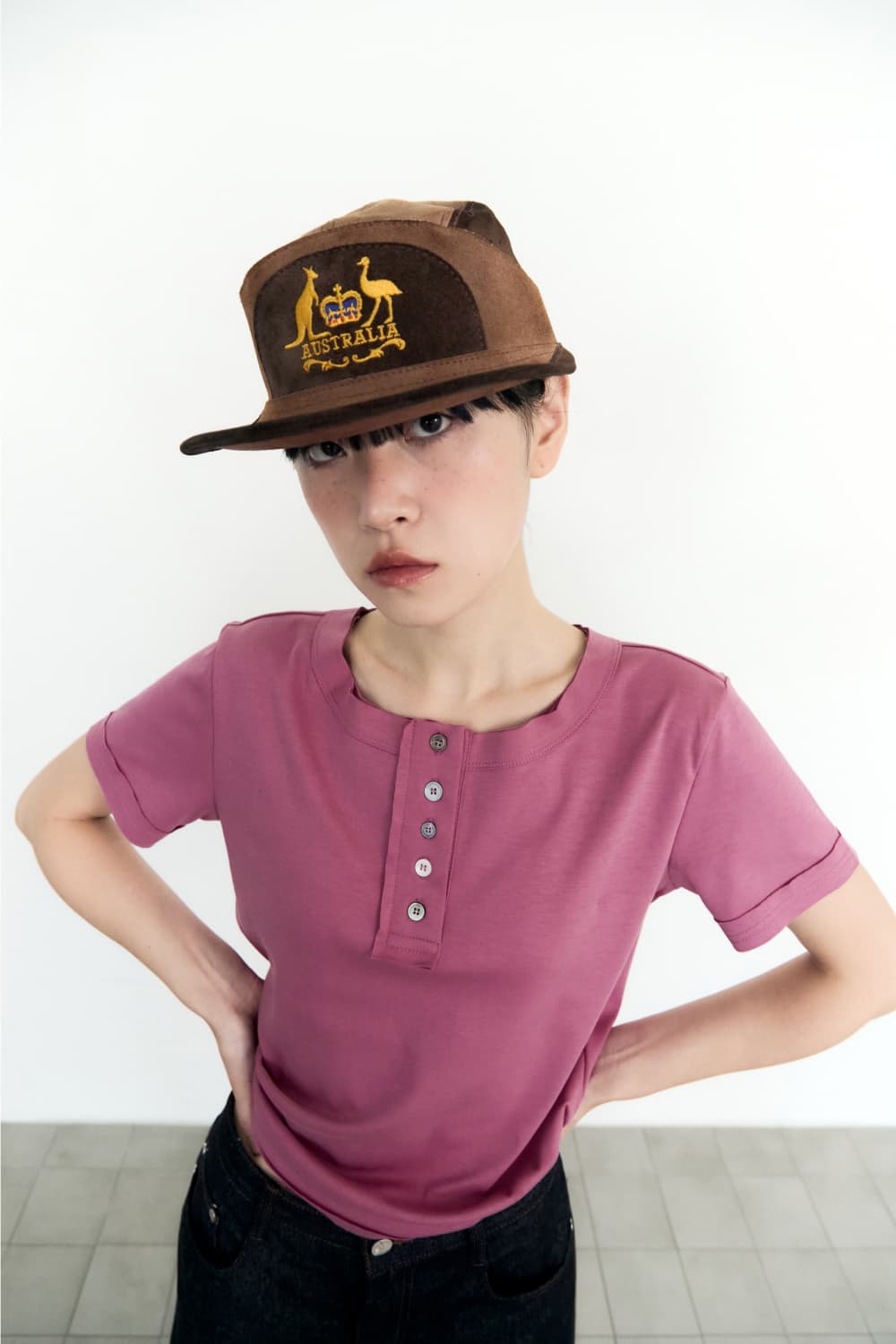 5 Button Henry Neck (Mauve Pink) — vue 7